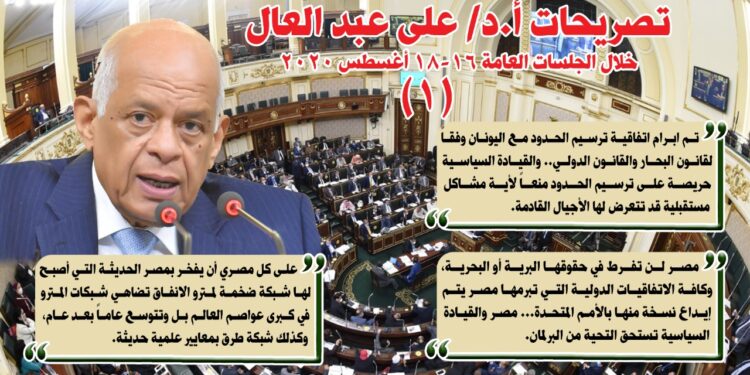 انفوجراف لتصريحات الدكتور علي عبد العال رئيس مجلس النواب