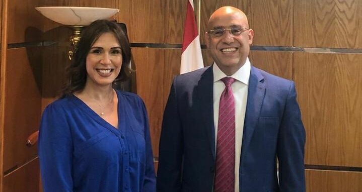 النائبة رانيا علوانى مع عاصم الجزار وزير الاسكان